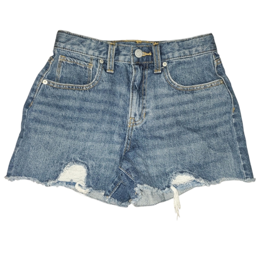 OLD NAVY 14 Girl/Teen High-Rise Blue Distressed Denim Cut-Off Shorts